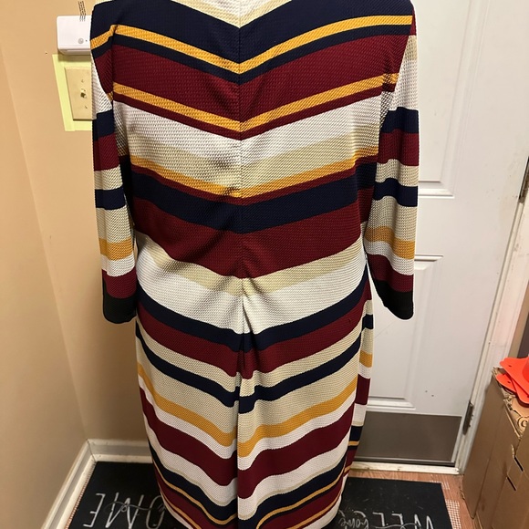 Ashley Stewart Chevron Stripe Long Sleeve Dress - Picture 4 of 5